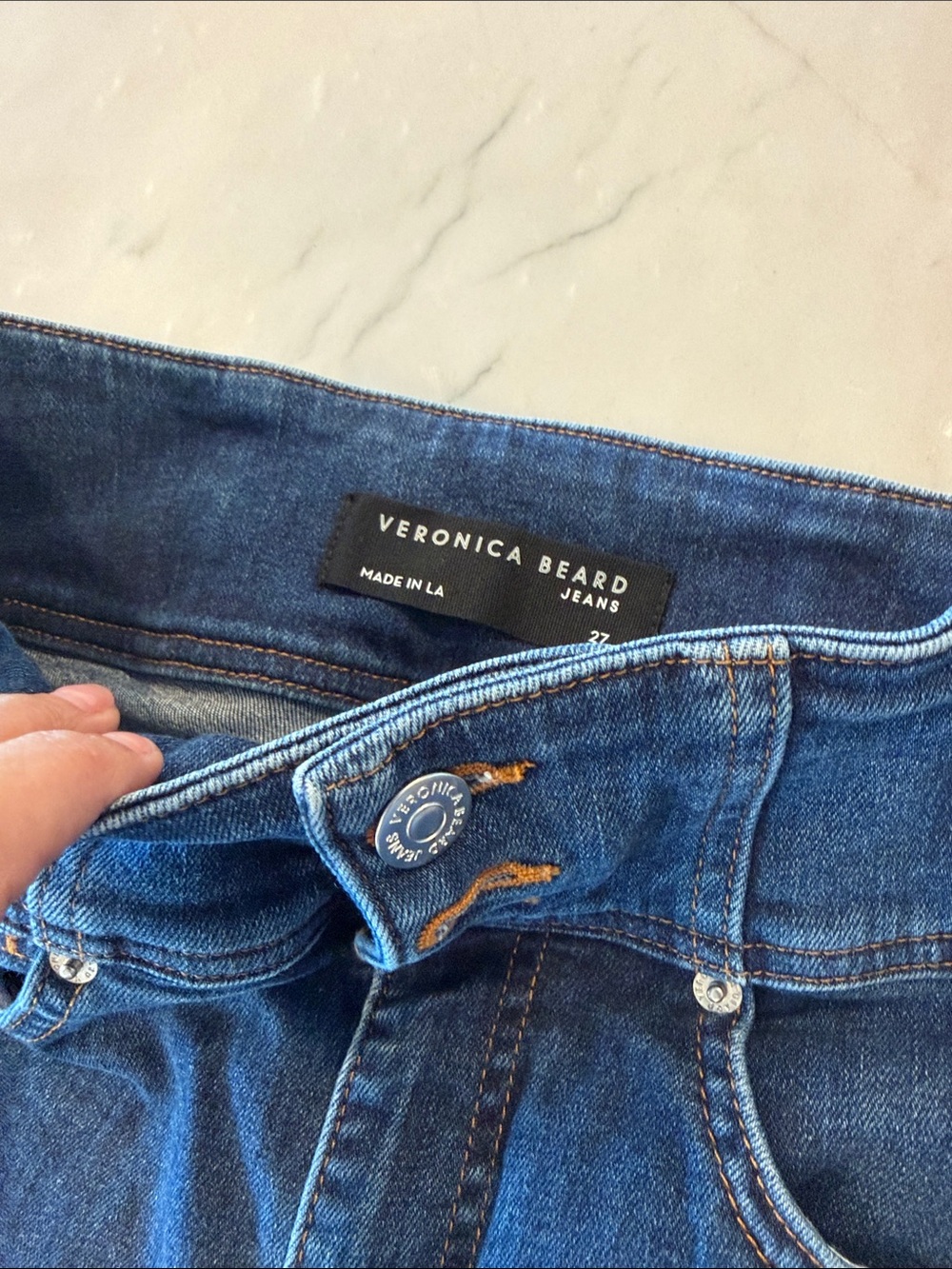Veronica Beard Katherine Corset Extra! High-Rise Dark Blue Denim Jeans